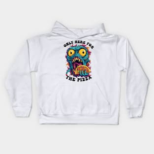 Only Here For The Pizza Monster Kids Hoodie